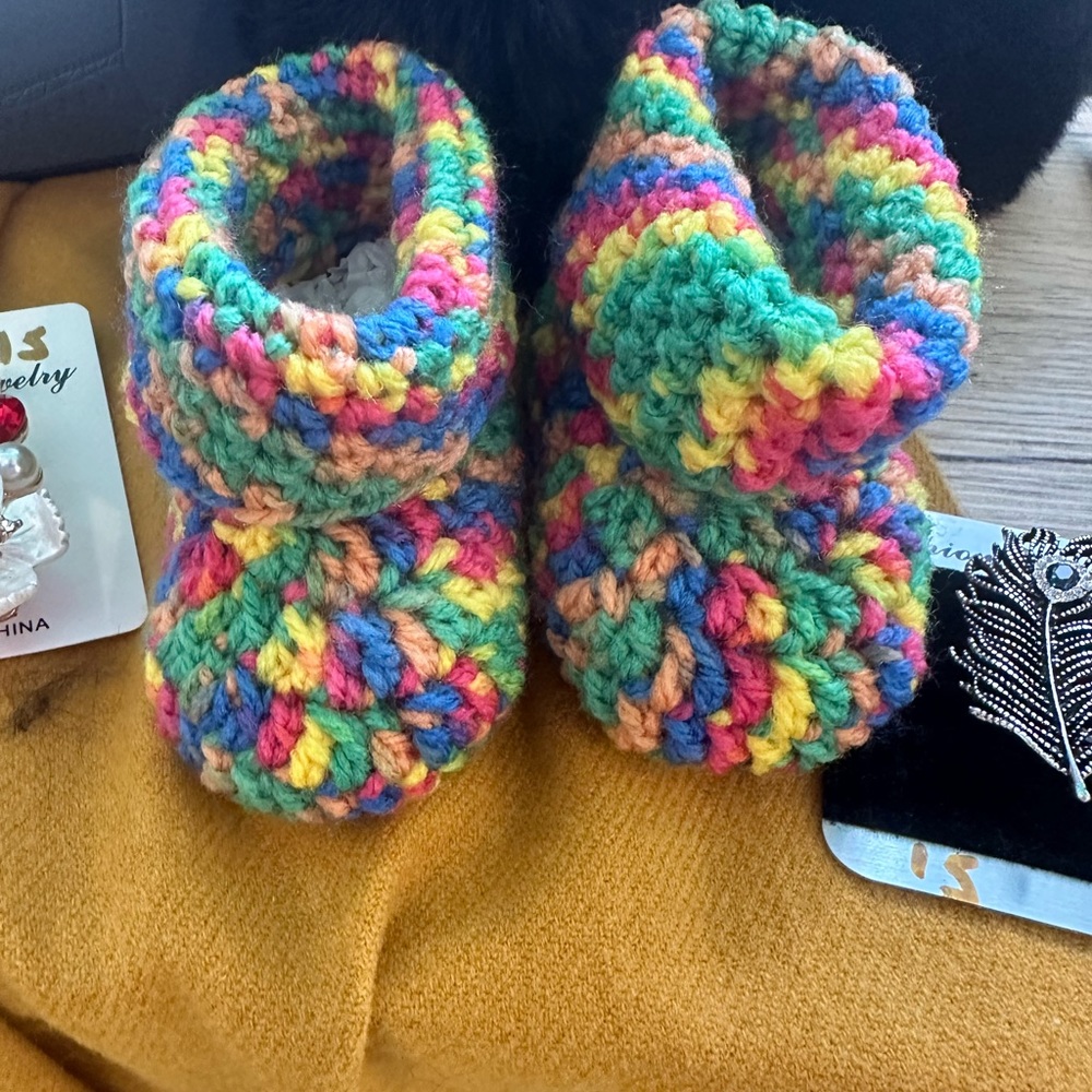 Handmade baby booties